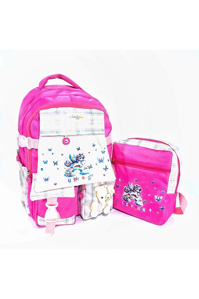 Nico Geantă de școală cu unicorn în stil coreean cu accesorii Rucsac pentru fete și băieți