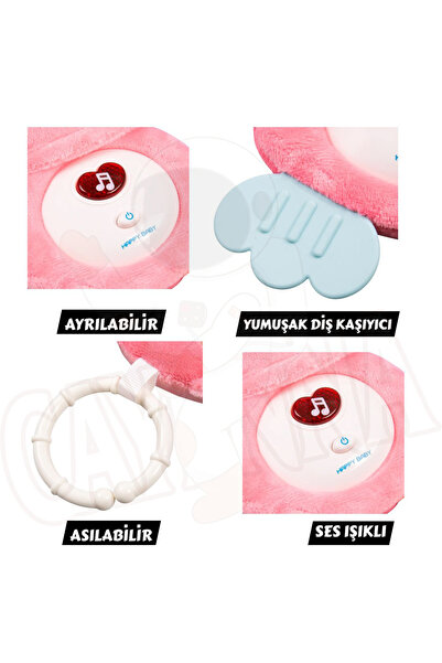 Genel Markalar Işıklı Ve Sesli Bebek Baykuşu Soft Peluş Yumuşak 15 cm Bebek Oyuncak Baykuş Kaşıyıcılı