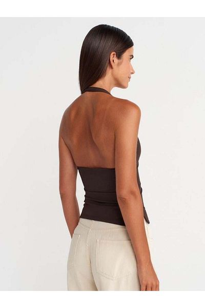 Dilvin 31753 Μπαλάκι Halter Neck Σκούρο Καφέ