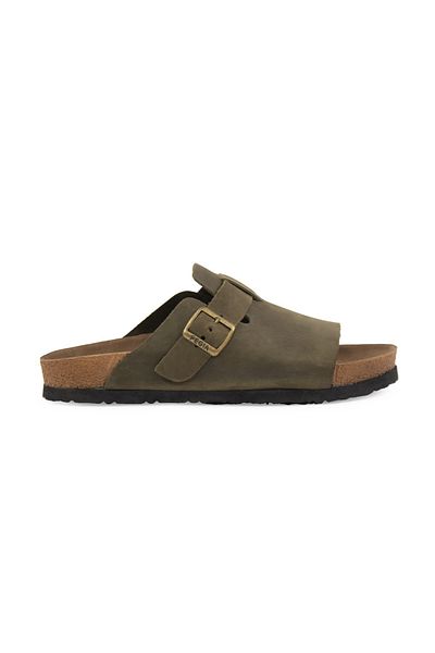 Pegia Genuine Leather Women's Buckle Slippers 215546