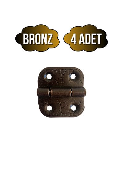 DSYapıAksesuar Backgammon Hinge Furniture Box Hinge with Stop (Bronze) (4 Pcs) (Width: 3cm Length: 3cm)