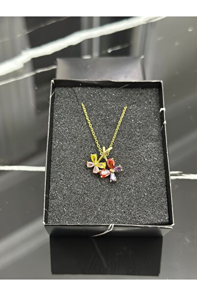 staınless steel قلادة من الفولاذ على شكل زهرة ملونة