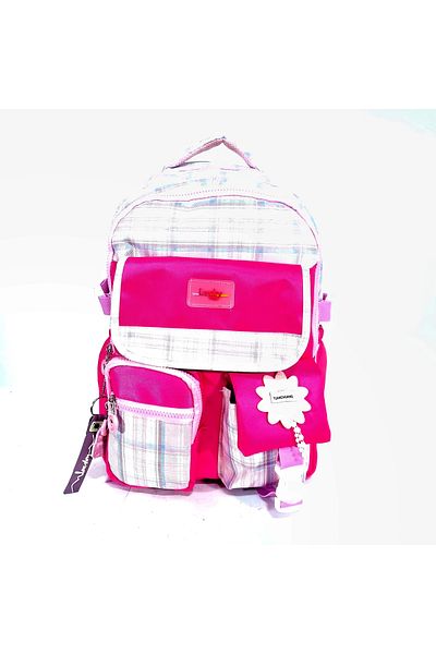 Nico Geantă de școală în carouri în stil coreean cu accesorii Rucsac pentru fete și băieți