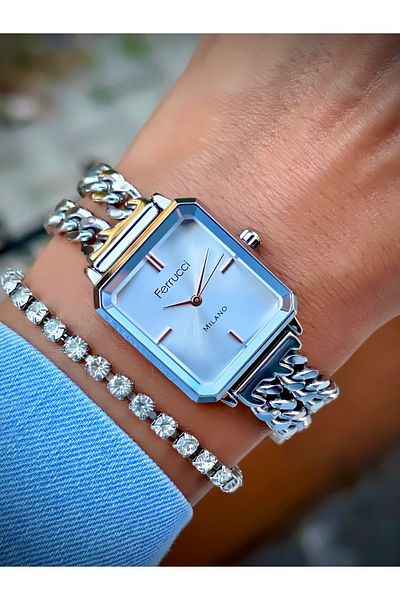 Ferrucci Women's Wristwatch Chain Cord 3 Atm Water Resistant Bracelet Design Watch with Gift