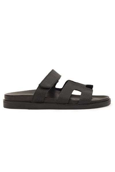 Pegia Men's Banded Floater Leather Slippers 215028