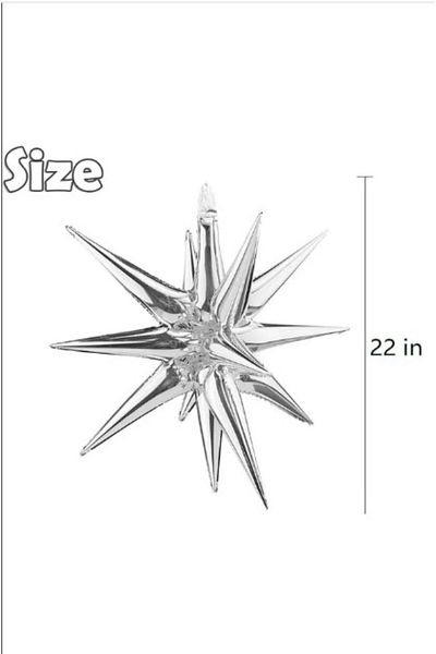 PartAntalya Polar Star Foil Balloon Silver 70 cm Star Foil 1 Piece