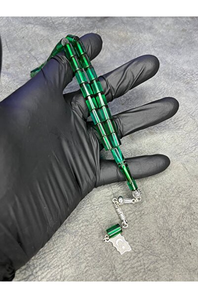 Mos Tespih Cut Green High-End Crimping Amber Prayer Beads