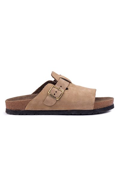 Pegia Genuine Leather Women's Buckle Slippers 215546