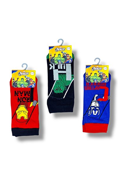 Marvel Avengers Licensed Boy's 3 Pairs Booties Socks 22857