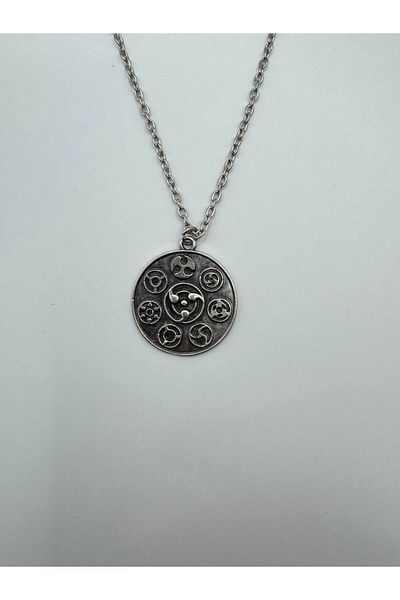 Herşey Nota Naruto Symbols Figured Metal Necklace – Unisex Anime Jewelry with 60 cm Chain