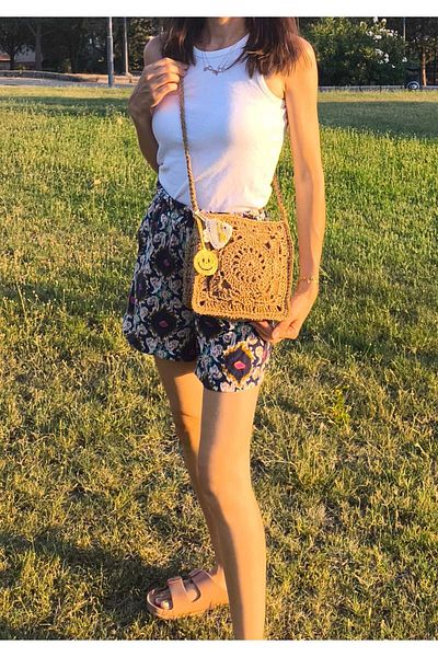 Momsada Shoulder Bag Lined and Snap Fastener / Bag Charm / Beach Bag / Paper Rope Hand Knitted