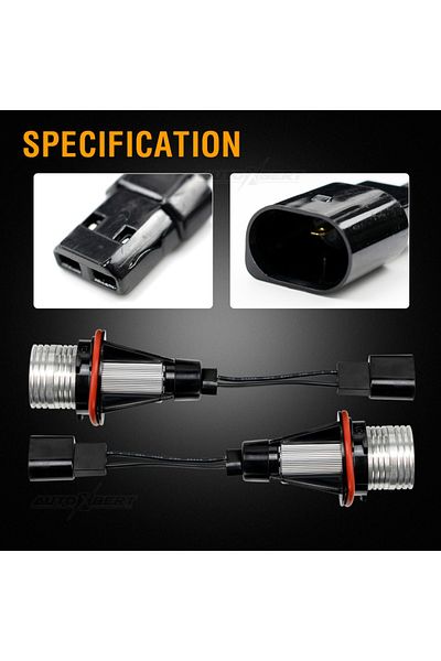 DELUXETUNING Set 2 Becuri Led Marker Angel Eyes BMW E39 E60 E61 E39 E63 E64 E65 E66 E83 X5 BMW, alb Rece
