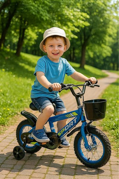 MASA 14-Inch Kids Bicycle with Basket & Training Wheels – Sport Bike for Boys & Girls | BB1059-B