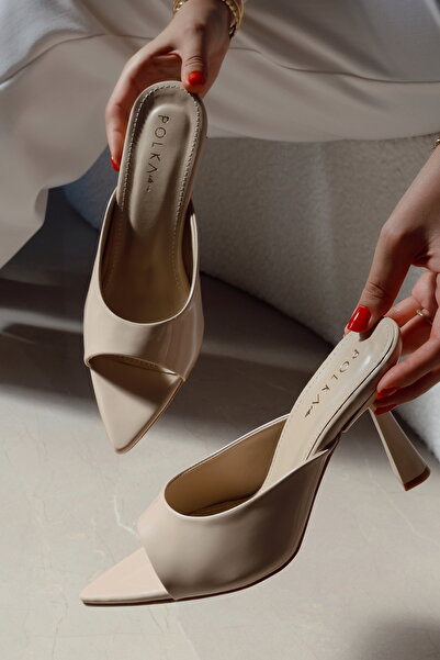 POLKA STORE Sophistica Women's Pointed Toe Strap Detailed Heeled Slippers Sandals