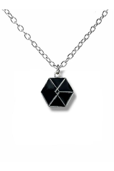 Herşey Nota Black Exo Logo Necklace – Unisex K-Pop Jewelry with 60 cm Chain |   Special Design