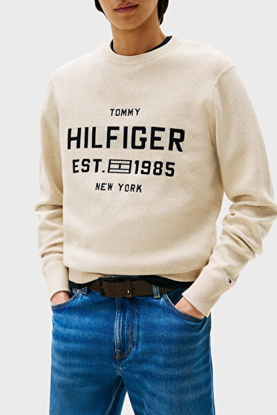 Tommy Hilfiger Pamuklu Regular Fit Bisiklet Yaka Logolu Kazak Erkek KAZAK MW0MW39533 HGF