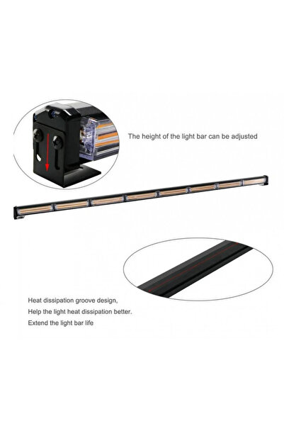 DELUXETUNING Bara stroboscopica Girofar LED, 120cm, 12-24V, 144W, 9 Мoduri de Iluminare