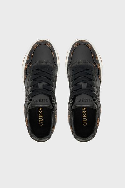 Guess Happy3 4g Logo Thick Sole Sneaker Shoes Flthpyfal12 Shoes Flthpy Fal12 Blkbr