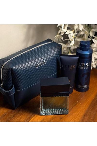 Guess Original Guess sets, an ideal men's gift, including a 100ml men's toiletry bag, a 226ml body spray, and a 100ml shower gel.
