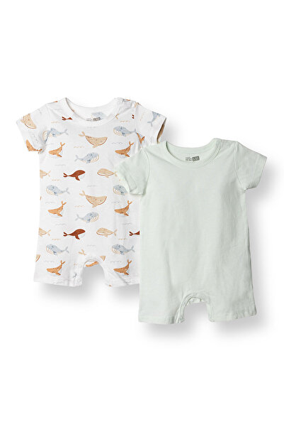 ebebek Hello Baby HelloBaby Yenidoğan Erkek 2li Kısa Tulum Erkek Bebek