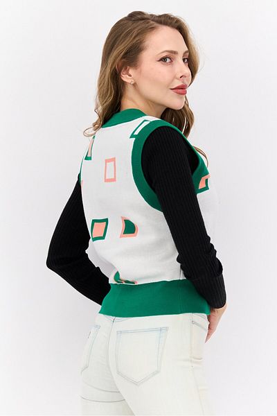 Lyle & Scott Women V Neck Sleeveless Brand Logo Sweater Vest, Multicolor