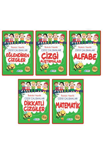 Harika Çocuk Yayınları 5-6 Yaş İlkokula Hazırlık Çizgi Çalışmaları Seti 5 Kit...