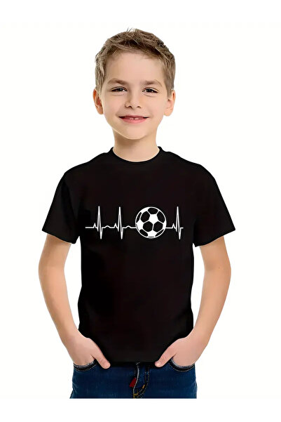 SVART WEAR Момчешка тениска с принт „Футбол и сърдечен ритъм“