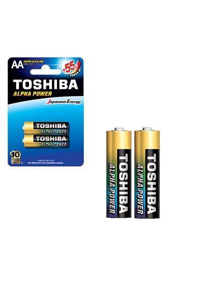 Toshiba Set 2 baterii LR06 Super Alcaline, Alpha Power AA, 1.5V, in blister
