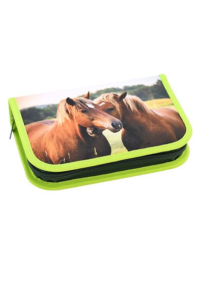 Eberhard Faber Horse Model Pencil Case, Equipped with 42 Pieces, 19.6 X 13.2 X 3.4 Cm, With Zipper, Assorted