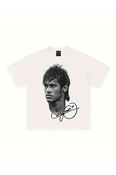 SVART WEAR Tricou oversize cu tematică fotbalistică cu imprimare semnată de N...