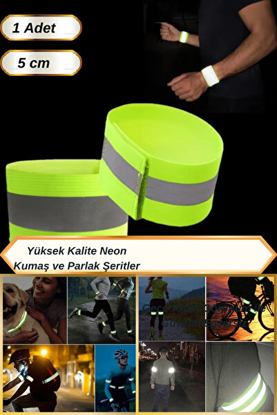 Hane Dostu 1 Adet Neon Kumaş Kol ve Ayak Bilekliği Akşam Egzersizi Yansıtıcı ...