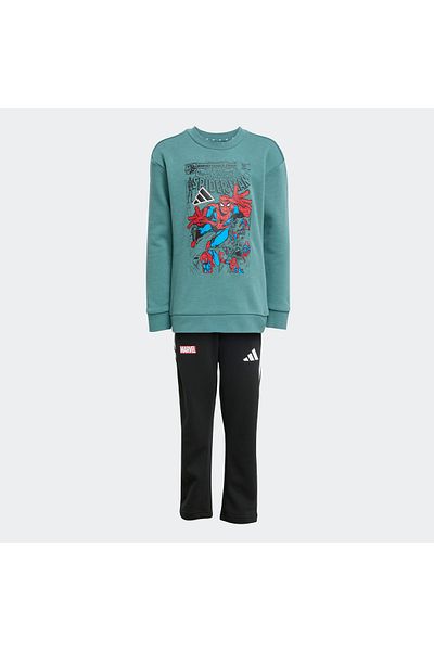 adidas Παιδικό Σετ Φόρμας Πράσινο Lk Mrvl Sm Jog Jm0808