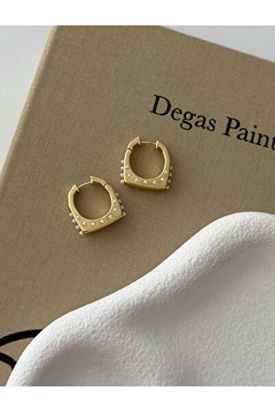 Bubbleatelier İnci detay lumi gold küpe