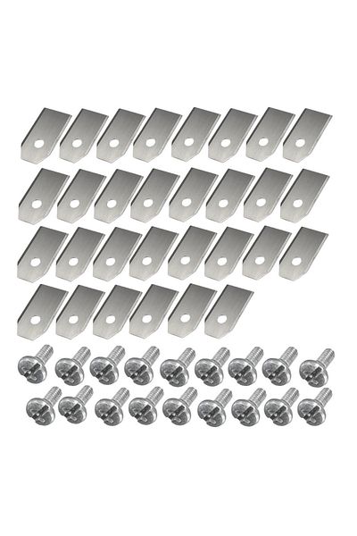 Choice 30pcs Silver 30PCS Trimmer Blade Lawn Mower Grass Replacement Trimmer Cutter Piece For Husqvarna Aut