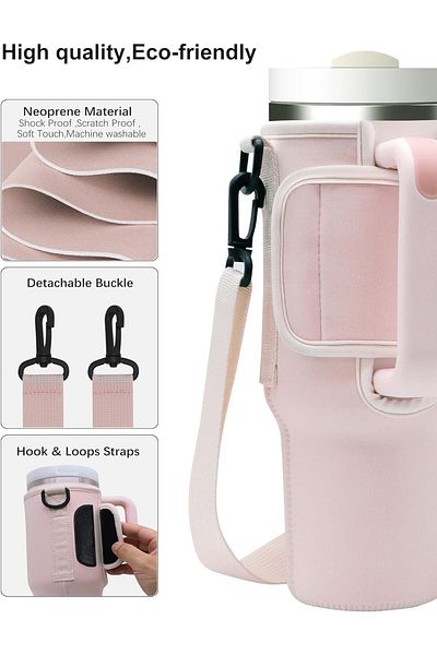 COOYA Water Bottle Carrier with Phone Pocket,Water Bottle Holder Bag with Adjustable Shoulder Strap