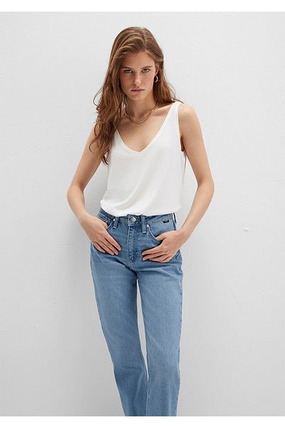 Mavi Lace Detailed Tencel Tm White Modal Tank Top Slim Fit / Slim Fit 1613215-70057