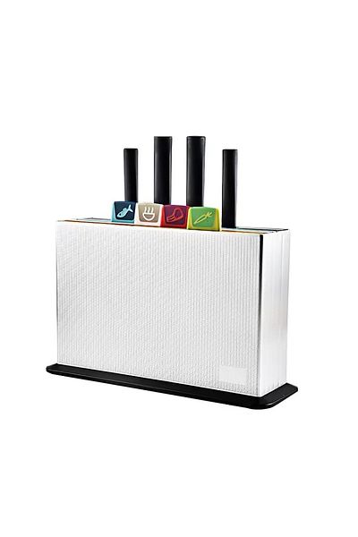 COOYA Cutting Board and Knife Set With Holder,4 Color Coded Chopping Boards&Knives,Drying Holder Organizer