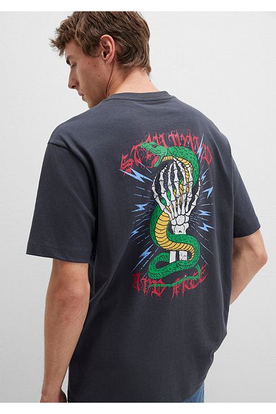 Mavi Back Printed Anthracite T-Shirt Loose Fit / Loose Relaxed Fit 0612929-80106