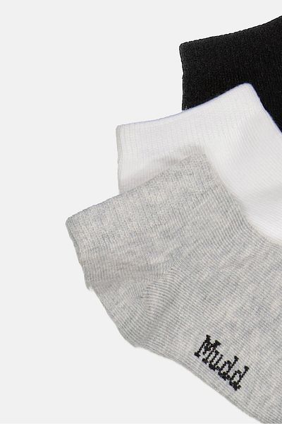 MUDD Toddlers Boy 3 Pairs Brand Logo Basic Ankle Socks, Multicolor