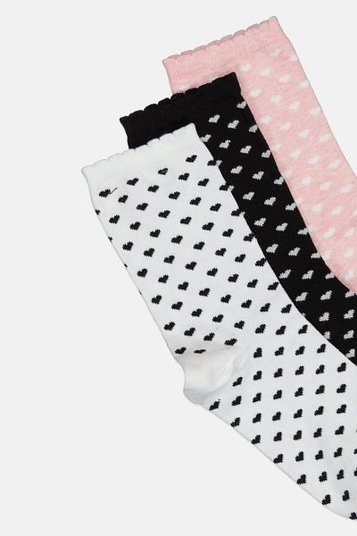 Bebe Women 3 Pairs Allover Print Long Socks, Multicolor