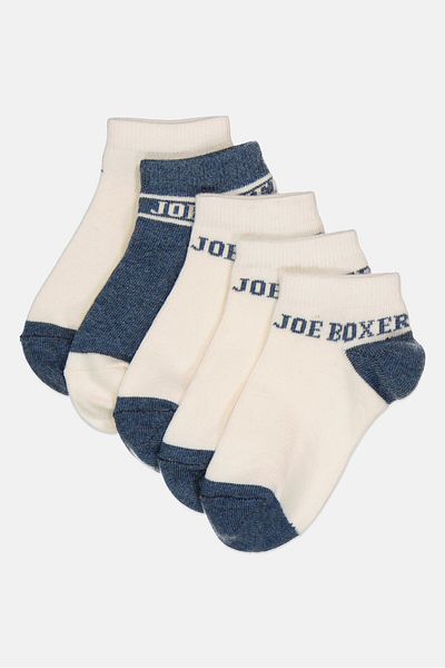 Joe Boxer Toddlers Boy 5 Pairs Brand Logo Ankle Socks, Multicolor