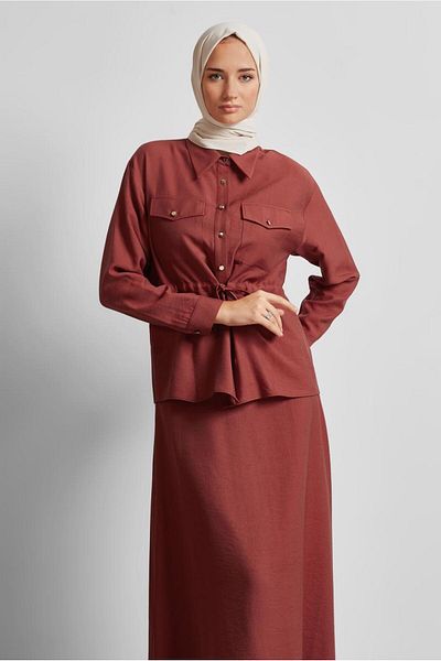 Alvina Waist Tightened Skirt Suit 45752