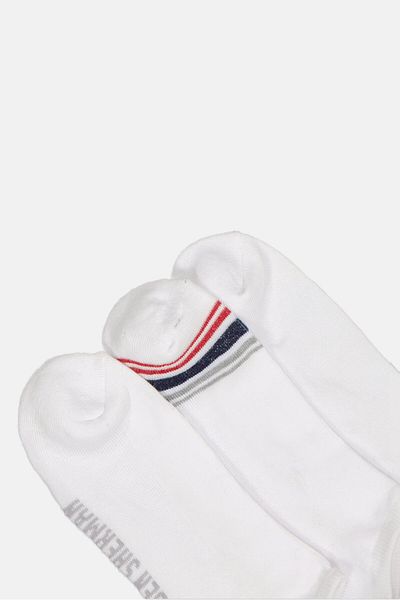 Ben Sherman Men 8 Pairs Brand Logo Ankle Cut Socks, White