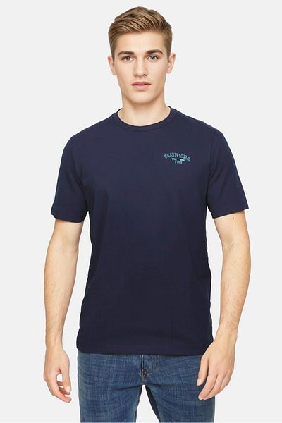 Nautica Men Crew Neck Short Sleeve Graphic Print T-Shirt, Navy