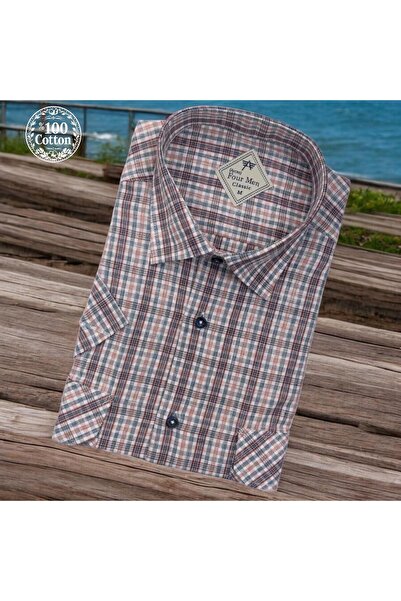 EREN STYLE Κλασικό λινό 100% βαμβακερό κοντομάνικο που δεν ιδρώνει λευκό πουκ...