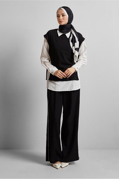 Alvina Shirt Collar Pants Suit 45754
