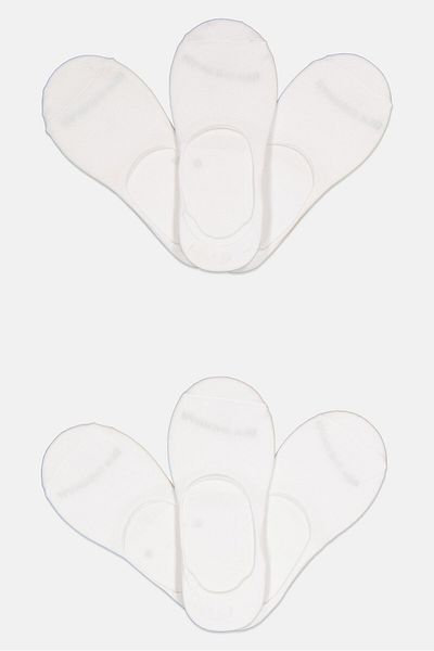 Ben Sherman Men 6 Pairs Brand Logo Silicone Heel Grip Socks, White
