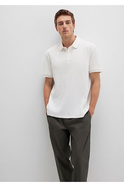 Mavi Λευκό μπλουζάκι Polo με υφή Regular Fit / Normal Cut 0612824-70057