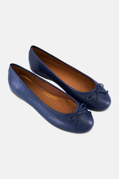Geox Women D Palmaria H Slip On Ballet Flats, Avio Blue