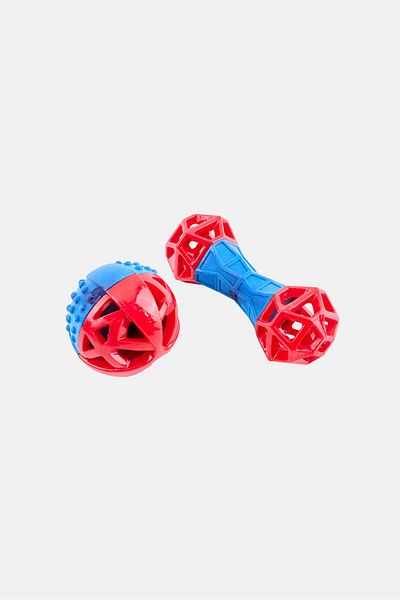 Posh Paws 2Pcs Teether Dog Toy, Multicolor